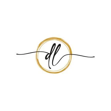 D L Initial Script Letter Beauty Logo Template 스톡 일러스트