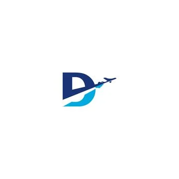 D Letter Arrow Plane Logo Inspirations Stock Illustration