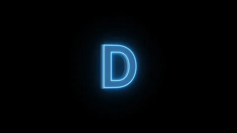 D letter blue neon light background video Stock Footage 123749586