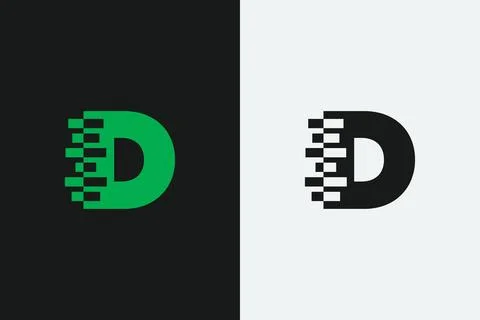 D letter iconic transformation shape vector logo design Stock Illustration