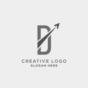 D letter initial incorporated with Arrow logo design vector illustration. Usa Stock-Illustration