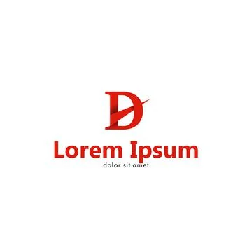 D Letter Logo with an Arrow Piercing it Stock Illustration
