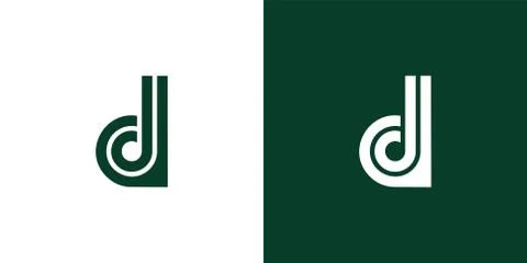 D letter logo design template. Fast speed vector unusual letter. Vector design Stock Illustration