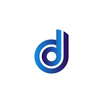 D letter logo design template. Fast speed vector unusual letter. Vector design Stock Illustration