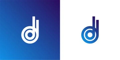 D letter logo design template. Fast speed vector unusual letter. Vector design Stock Illustration