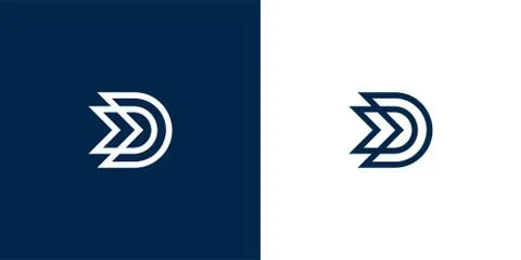D letter logo design template. Fast speed vector unusual letter. Vector design Stock-Illustration