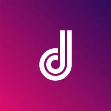 D letter logo design template. Fast speed vector unusual letter. Vector design Stock Illustration