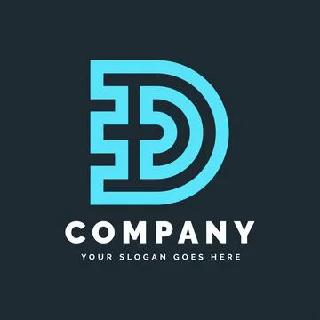 D letter logo template Illustrazione stock