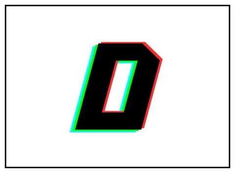 D letter logo, vector desing font .Dynamic, split-color, shadow of  number re Stock Illustration