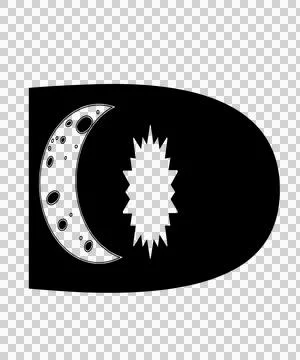 D Letter With Moon Star 스톡 일러스트