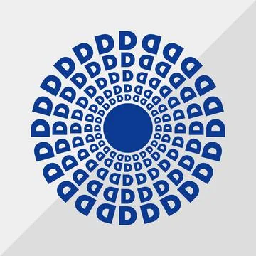 D letter patterns conceptual mandala vector illustration. D text textures Stock Illustration