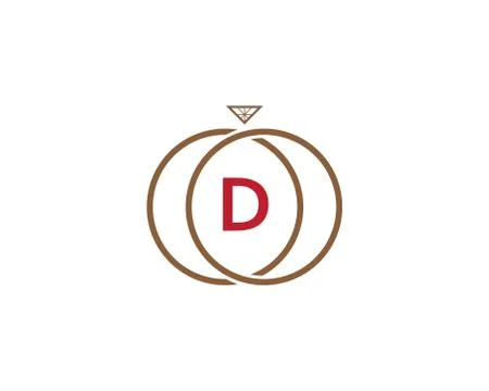 D letter ring diamond logo Stock Illustration
