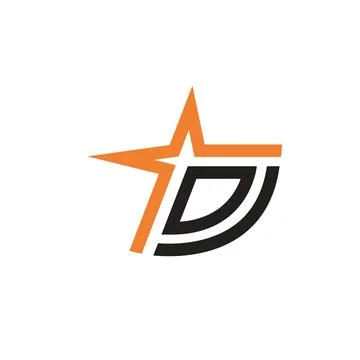 D letter star icon vector illustration concept design template Stock Illustration