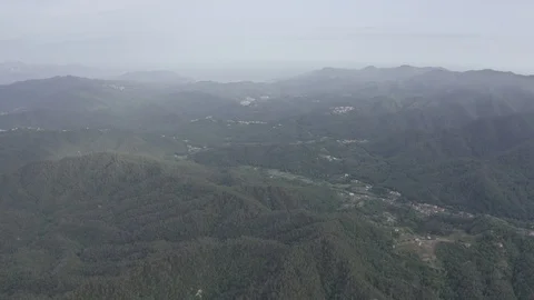 D-Log. Italy. Forest covered mountains and villas. The territory of Pignone in Stock Footage 123955241