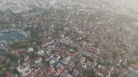 D-Log M. Antalya, Turkey. Aerial drone view of historic Kaleici Old Town with Video stock 321326791