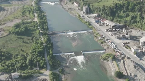 D-Log M. Ardeshen, Turkey. Firtina River Valley. River rapids. Sunny morning, Stock Footage 313651243