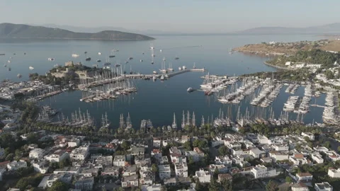 D-Log M. Bodrum, Turkey. Scenic coastal view from shore of Gokova Bay with Stock Footage 321813516