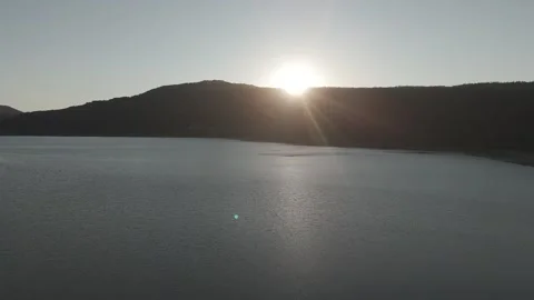 D-Log M. Bolu, Turkey. Abant - Large freshwater lake surrounded by mountains and Stock Footage 313916853