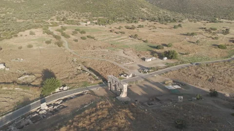 D-Log M. Gelemis, Turkey. Monumental triumphal arch of Mettius Modestus, roman Stock Footage 320783113