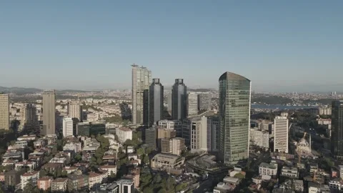 D-Log M. Istanbul, Turkey. Levent business district skyline with Torun Tower and Stock Footage 315213802