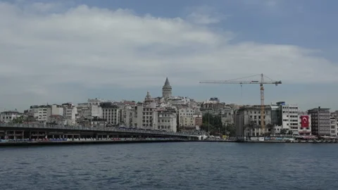 D-Log M. Istanbul, Turkey. Sehir Hatlari ferry SH-KADIKOY navigating Golden Horn Stock Footage 339764655