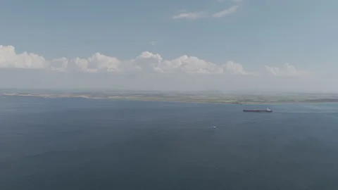 D-Log M. Seddulbahir, Eceabat, Turkey. Panoramic aerial view of Cape Helles with Stock Footage 318631077