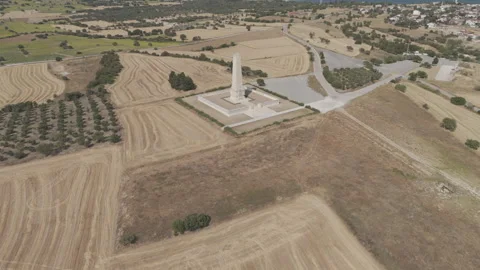 D-Log M. Seddulbahir, Eceabat, Turkey. Close-up aerial view of Helles Memorial Stock Footage 318633204