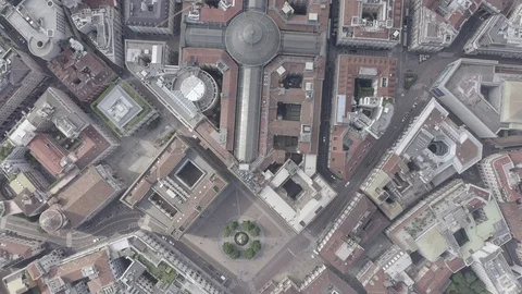D-Log. Milan, Italy. Gallery of Victor Emanuel II 1865-1877 year of Stock Footage 123700390