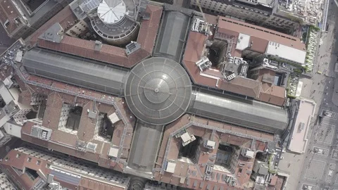 D-Log. Milan, Italy. Gallery of Victor Emanuel II 1865-1877 year of Stock Footage 123700721