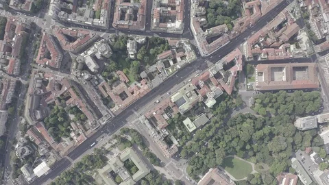 D-Log. Milan, Italy. Roofs of the city aerial view. Cloudy weather, Aerial View, Stock Footage 123701895