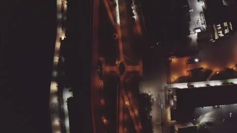 D-Log. Perm, Russia. Kama river embankment in the city of Perm. Night city, Video stock 140010477