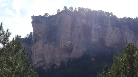 D Log  Tracking Shot of the Ravines in Alto Tajo - 1032 Stock Footage 308818403