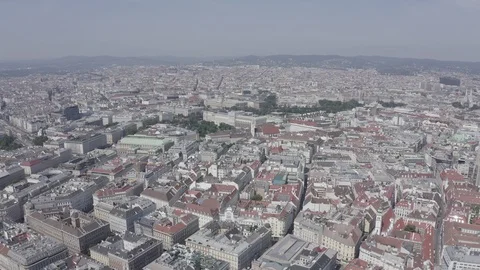 D-Log. Vienna, Austria. General panorama of the historical part of the city, Stock Footage 123959364