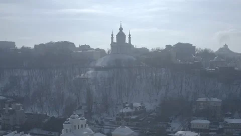 D-log. Winter city Kiev. Ukraine. City center. Sunny day. Historical center. Stock Footage 150956920