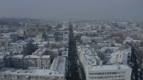 D-log. Winter city Kiev. Ukraine. City center. Sunny day. Historical center. Vidéo 150960370