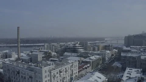 D-log. Winter city Kiev. Ukraine. City center. Sunny day. Historical center. Stock-Footage 150960455