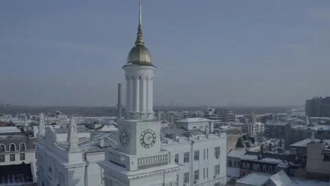 D-log. Winter city Kiev. Ukraine. City center. Sunny day. Historical center. Stock Footage 150960479