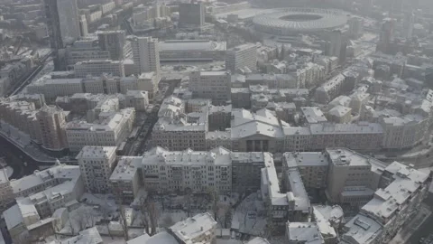D-log. Winter city Kiev. Ukraine. City center. Sunny day. Historical center. Vídeos de archivo 150981300