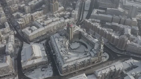 D-log. Winter city Kiev. Ukraine. City center. Sunny day. Historical center. Stock Footage 150981316