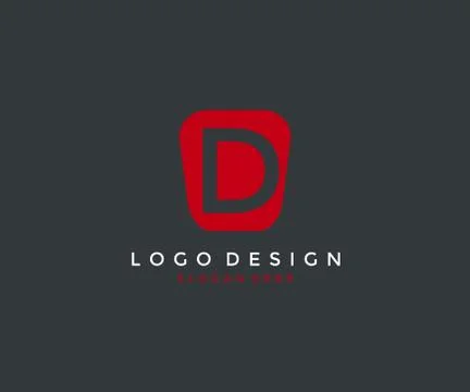 D Logo inside modern abstract shape Stock Illustration