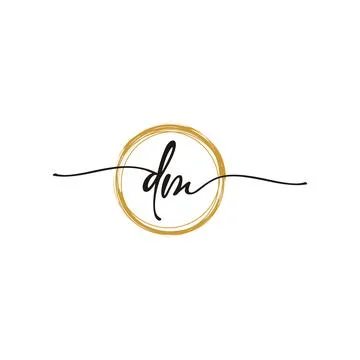 D M Initial Script Letter Beauty Logo Template Stock Illustration