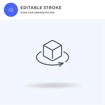 D Modeling icon vector, filled flat sign, solid pictogram isolated on white,  イラスト素材