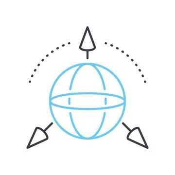 D modeling line icon, outline symbol, vector illustration, concept sign Stock Illustration