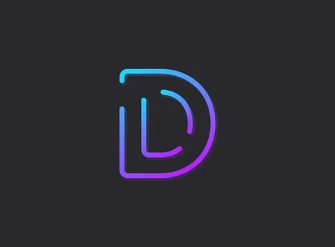 D, modern gradient letter. Trendy, dynamic creative style design. For logo, b Stock Illustration