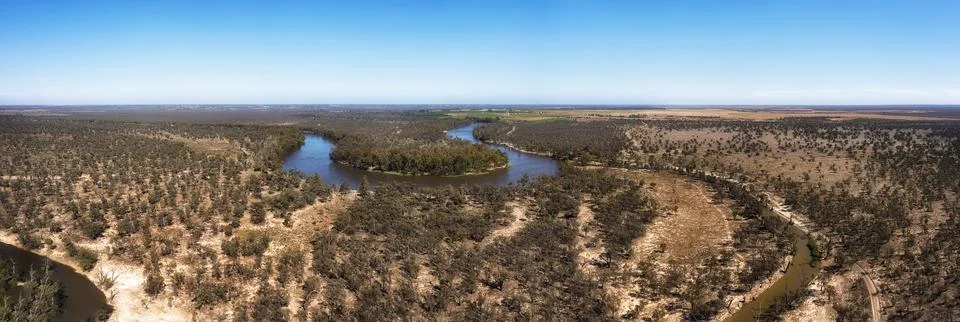 D Murray high loop plains pan Stock Photos