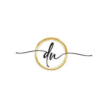 D N Initial Script Letter Beauty Logo Template Stock Illustration