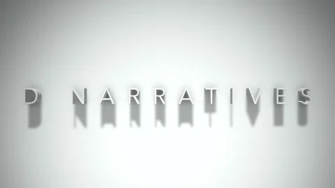 D narratives 3D title animation white text on a white background Stock Footage 299427007