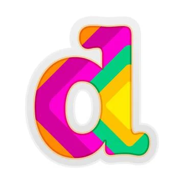 D, Nice font with nice color fill Stock Illustration