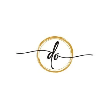D O Initial Script Letter Beauty Logo Template 스톡 일러스트