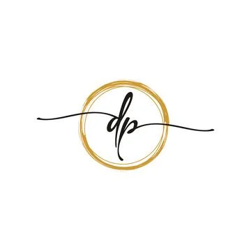 D P Initial Script Letter Beauty Logo Template Stock Illustration